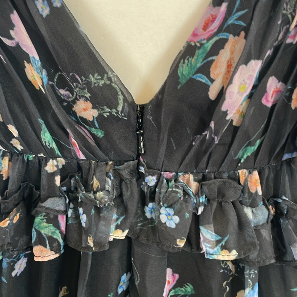 Ieena for Mac Duggal Ruffled Floral Gown, Size 14 - Picture 14 of 16